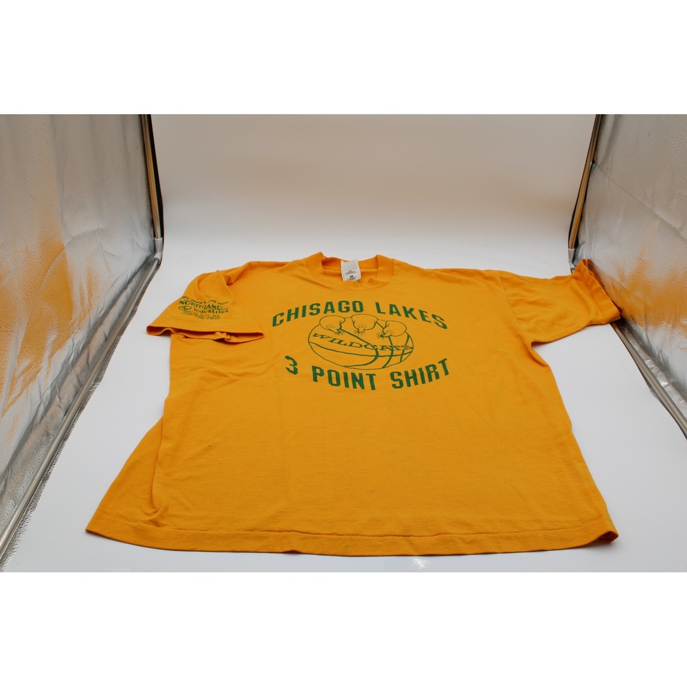 Fruit of the Loom T Shirt Yellow Chisago Lakes Wildcats Vintage XL 90s Tee